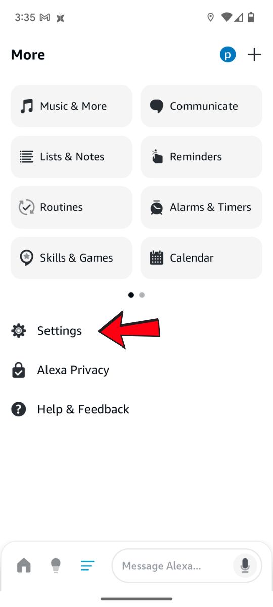 Amazon alexa app settings