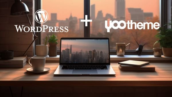 Office with laptop for Wordpress and Yootheme web design service